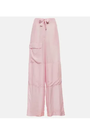 DRIES VAN NOTEN Pantaloni a gamba larga in seta