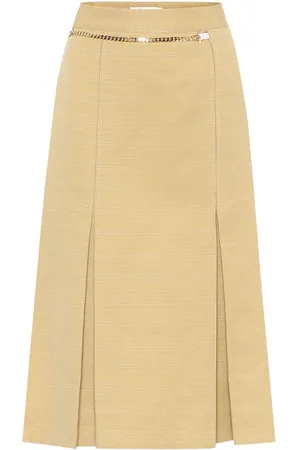Victoria Beckham Gonna midi in lino e cotone