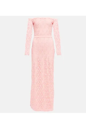 Giambattista Valli Abito midi in pizzo con scollo bardot