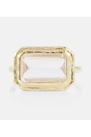 Octavia Elizabeth Anello Elbow Beach in 18kt con morganite