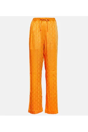 Marine Serre Pantaloni pigiama Moon Diamant in raso