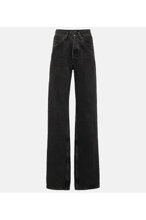 Saint Laurent Jeans a gamba larga e vita alta