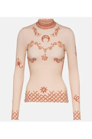Marine Serre Top Regenerated Second Skin in jersey