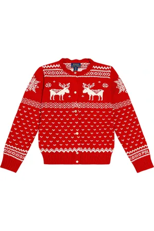 Ralph Lauren Cardigan in jacquard di cotone e lana