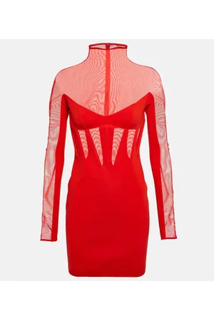 MUGLER Miniabito con mesh