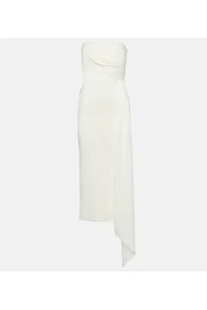 ALEX PERRY Bridal - Abito bustier midi in crêpe
