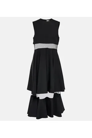 NOIR KEI NINOMIYA Abito midi in lana con mesh
