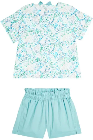 Il gufo T-shirt e shorts in cotone con stampa