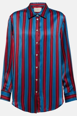 ASCENO Camicia London in seta a righe