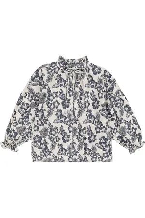 The New Society Blusa Olivia in lino e cotone con stampa