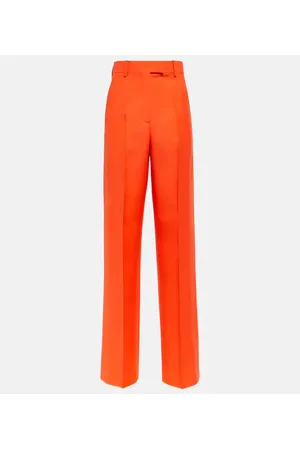 VALENTINO Pantaloni regular in lana e seta