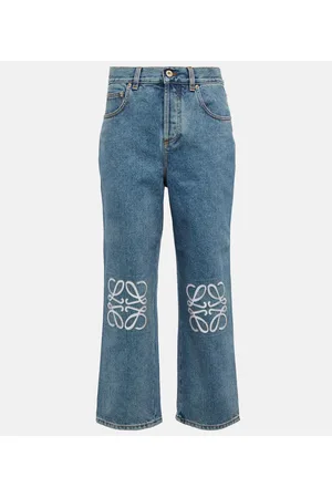 Loewe Jeans cropped Anagram a vita alta