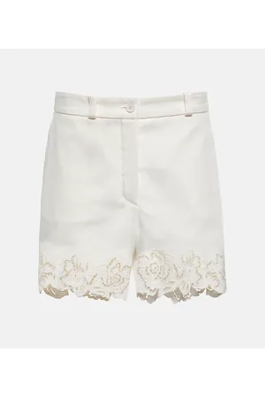 Elie saab Shorts in cotone con ricamo