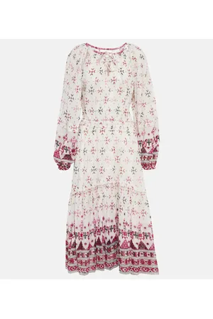 Marant Etoile Abito midi Fratela in cotone con stampa