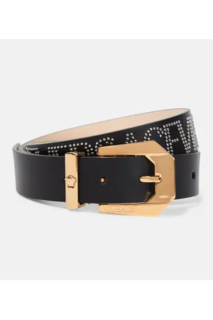 VERSACE Cintura in pelle con borchie