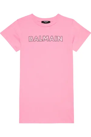 Balmain Abito in jersey di cotone con logo
