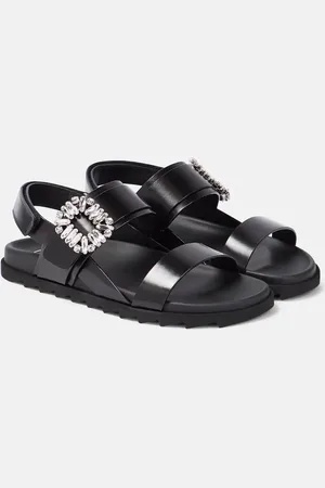 Roger Vivier Sandali Slidy Viv’ in pelle con cristalli