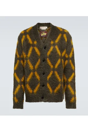 Marni Cardigan in misto mohair con intarsi