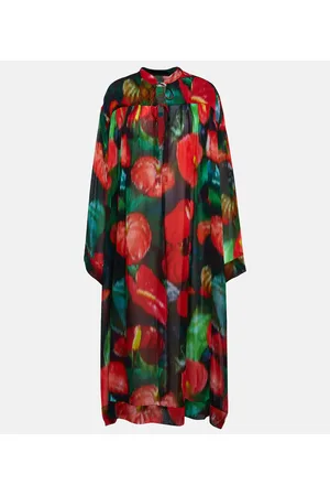 DRIES VAN NOTEN Abito midi con stampa