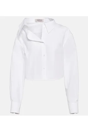 VALENTINO Camicia asimmetrica in cotone cropped