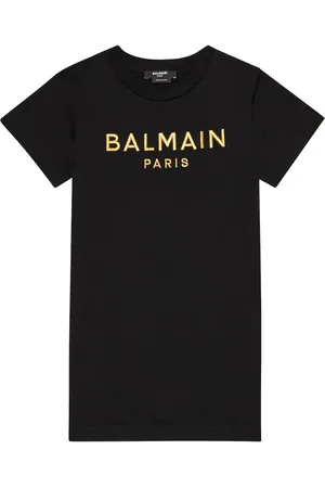 Balmain Abito in jersey di cotone con logo