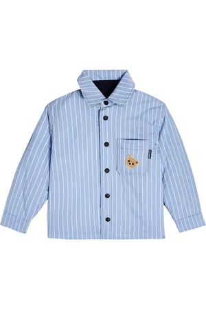 Palm Angels Giacca a camicia in misto cotone a righe