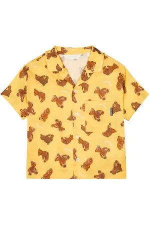 Palm Angels Camicia da bowling in cotone con stampa