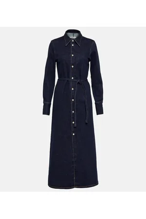 Maison Margiela Abito chemisier in denim con cintura