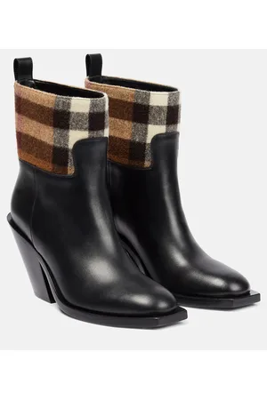 Burberry Stivaletti Vintage Check in pelle