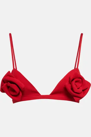 VALENTINO Bralette in Crêpe Couture con applicazione floreale