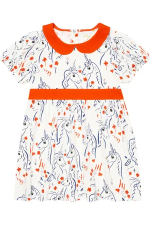 Mini Rodini Abito in cotone con stampa a unicorno