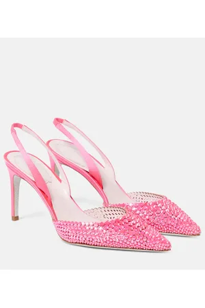 RENE CAOVILLA Pumps slingback in raso con cristalli