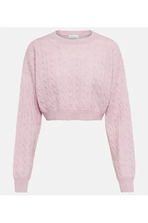 Brunello Cucinelli Pullover in lana e cotone a trecce