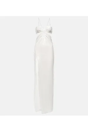 Nensi Dojaka Bridal - Abito lungo in tulle con paillettes