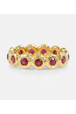 Octavia Elizabeth Anello eternity Nesting Gem in 18kt con rubini