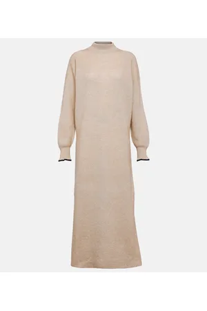 Brunello Cucinelli Abito midi in cotone e alpaca
