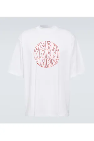 Marni T-shirt in jersey di cotone con stampa