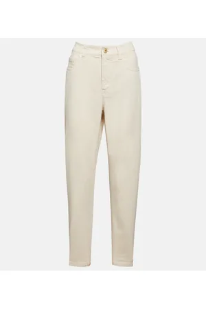 Brunello Cucinelli Pantaloni in cotone a vita alta