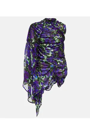 DRIES VAN NOTEN Top a fiori con drappeggio