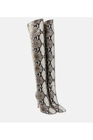 Gianvito Rossi Stivali cuissardes in pelle stampata