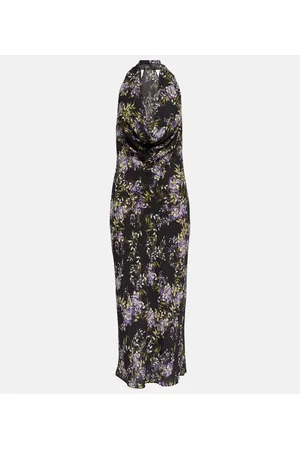 Norma Kamali Abito midi in georgette con stampa floreale