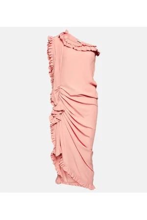 DRIES VAN NOTEN Abito midi monospalla in crêpe