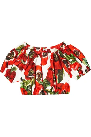 Dolce & Gabbana Top in cotone con scollo bardot