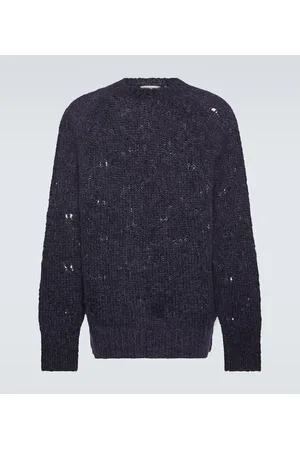 OUR LEGACY Pullover Needle Drop Raglan in misto alpaca e mohair