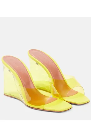 Amina Muaddi Mules con zeppa Lupita in PVC
