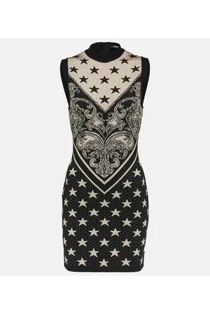 Balmain Miniabito in maglia con intarsi