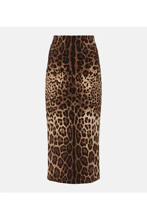 Dolce & Gabbana Gonna a tubino in lana con stampa