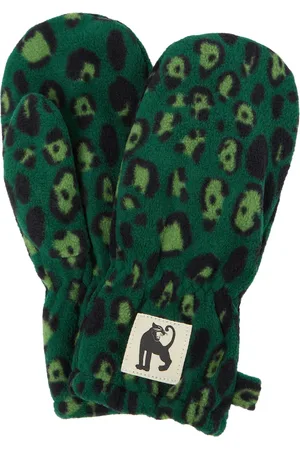 Mini Rodini Muffole in pile con stampa leopardata