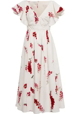 Giambattista Valli Abito midi in cotone con stampa floreale