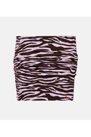 The Attico Minigonna in lycra con stampa e ruches